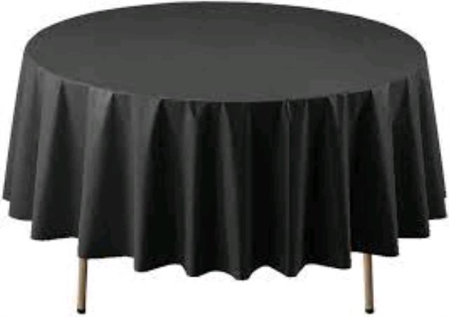 Where to rent PLASTIC TABLECOVER 84  BLACK in Hayden ID