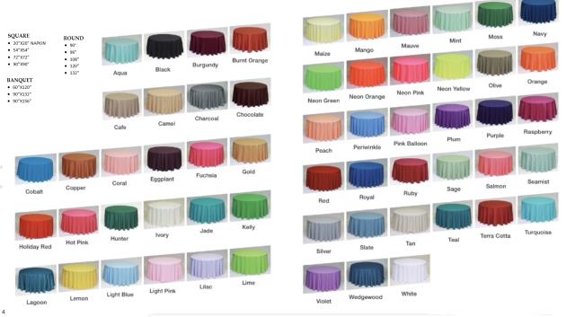 Where to rent ALL LINEN COLORS MISC. in Hayden ID